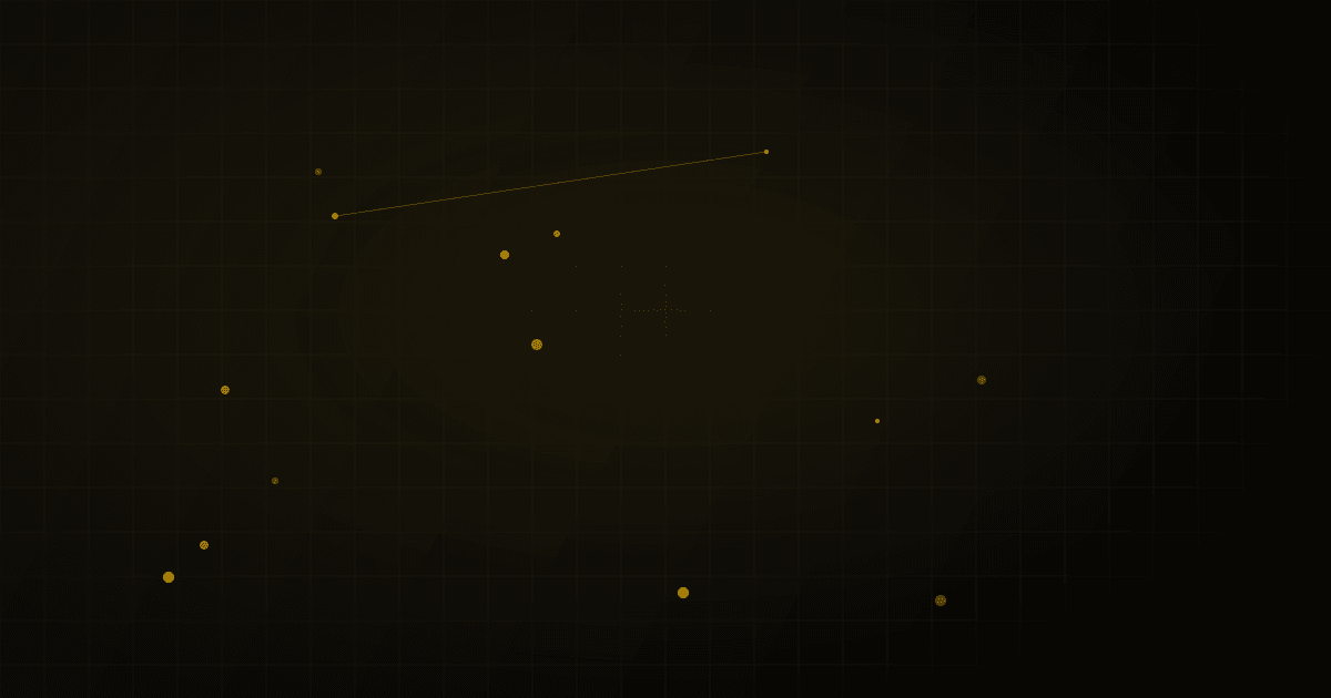 Abstract constellation of faint connected dots and thin lines scattered across a dark field, no text or landmarks.