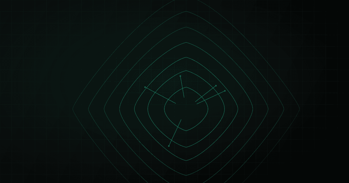 Abstract topographic contour lines interwoven with thin teal analysis vectors radiating like light rays, no text or landmarks.