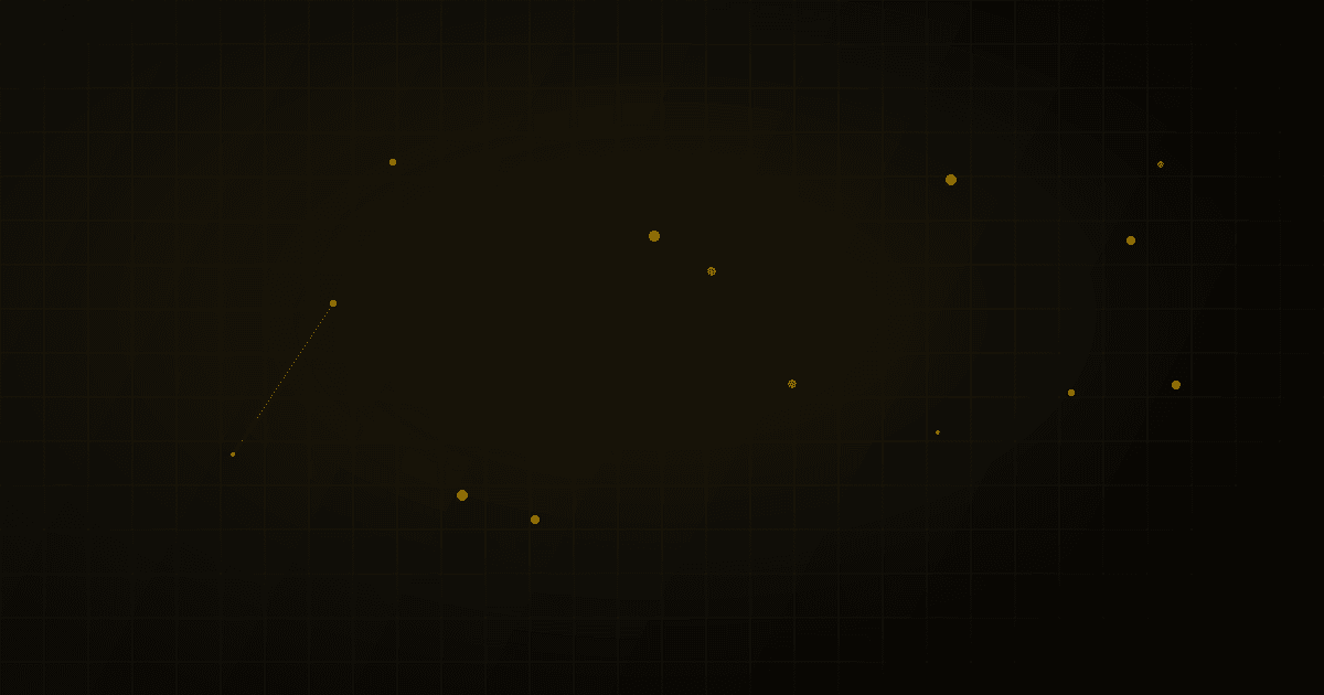 Abstract constellation of small dotted nodes connected by thin lines across a dark field, no text.