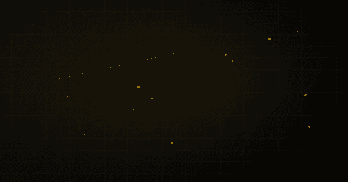 Abstract constellation of faint connected dots on a dark background, two clusters overlapping at the edges, no text or landmarks.