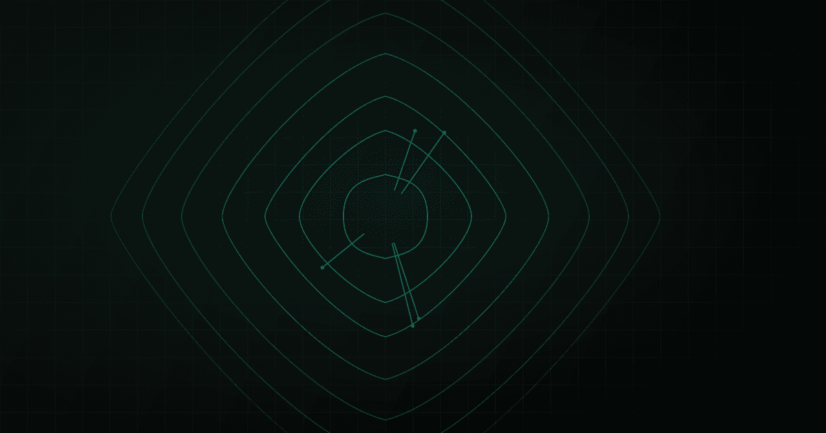 Abstract topographic map with faint contour lines and thin teal analysis vectors.