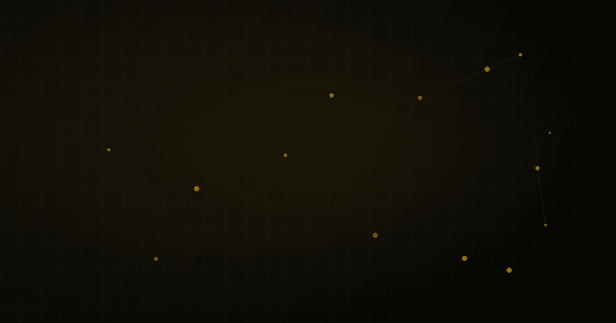 Abstract constellation of dotted points shifting from a sparse cluster to a dense scattered field, no text.
