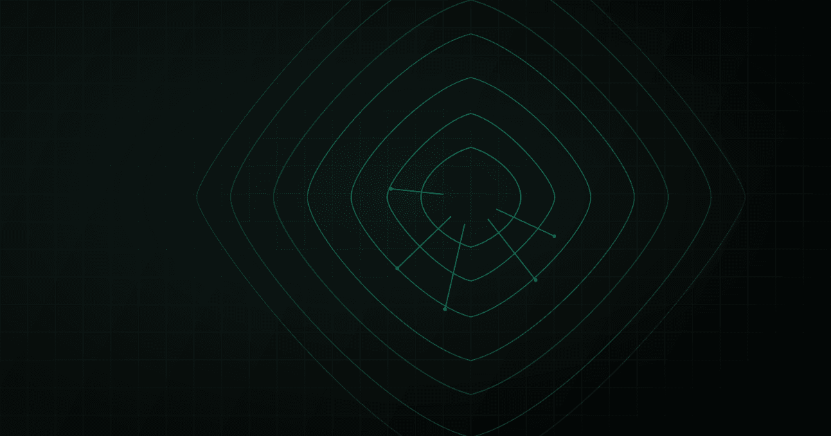 Abstract topographic contour lines interwoven with thin teal analysis vectors, no text or landmarks.