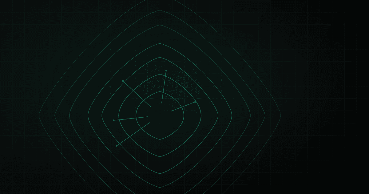 Abstract topographic map with faint contour lines and thin teal analysis vectors.