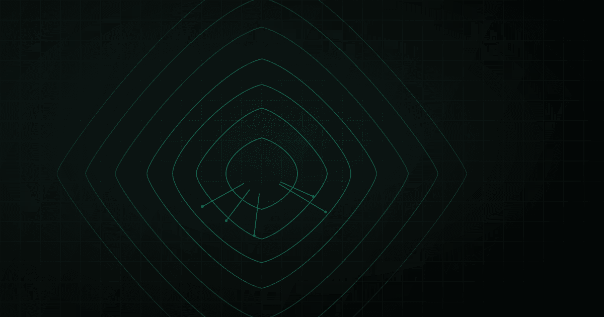 Abstract topographic contour lines layered over faint teal analysis vectors tracing granular texture patterns, no text.