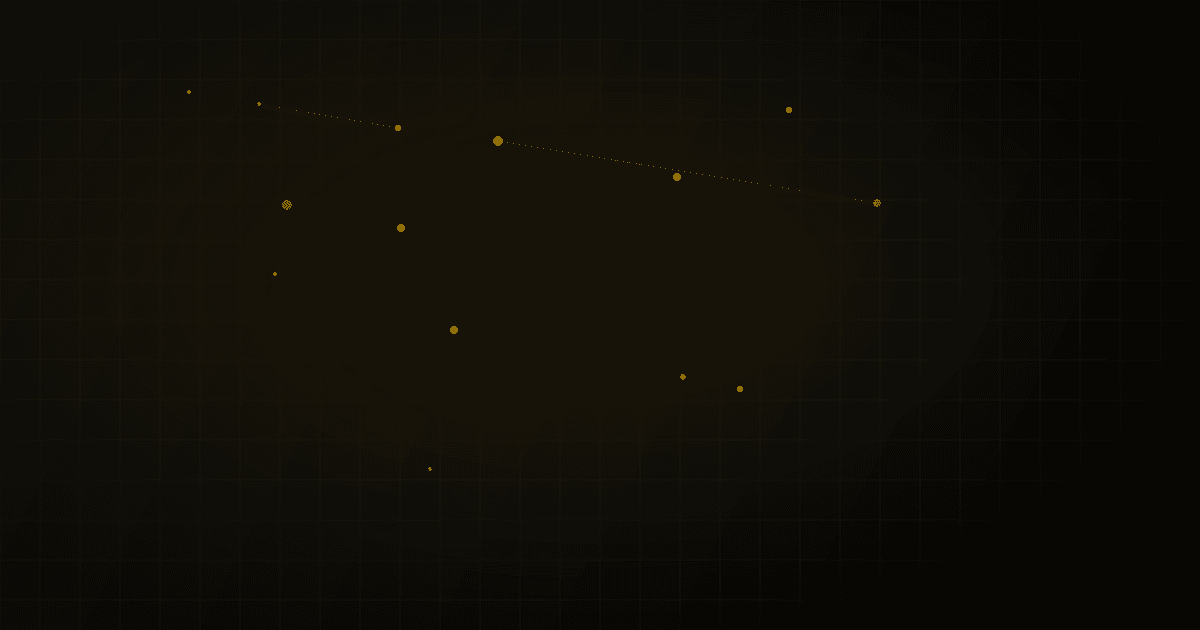 Abstract constellation of faint dotted points connected by thin lines against a dark background.