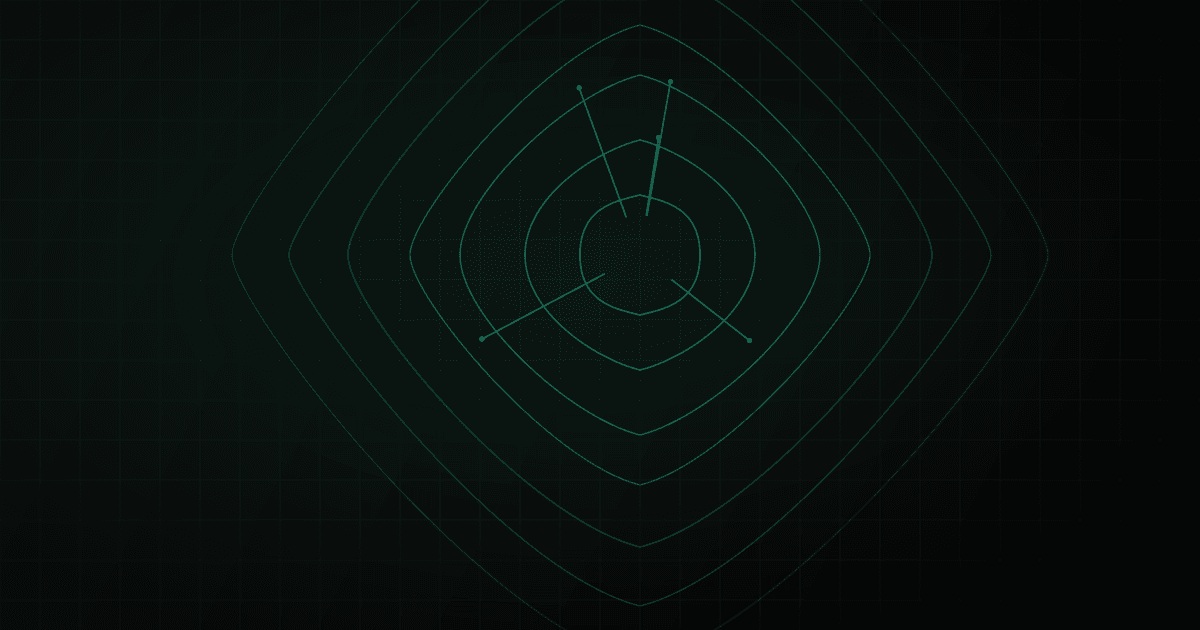 Abstract topographic contour lines fading into a blurred haze, thin teal analysis vectors trailing off unresolved, no text.